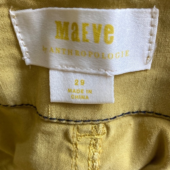 Maeve Linen Blend Crop Wide-Leg Pants Limelight Sz 29 - Picture 9 of 10